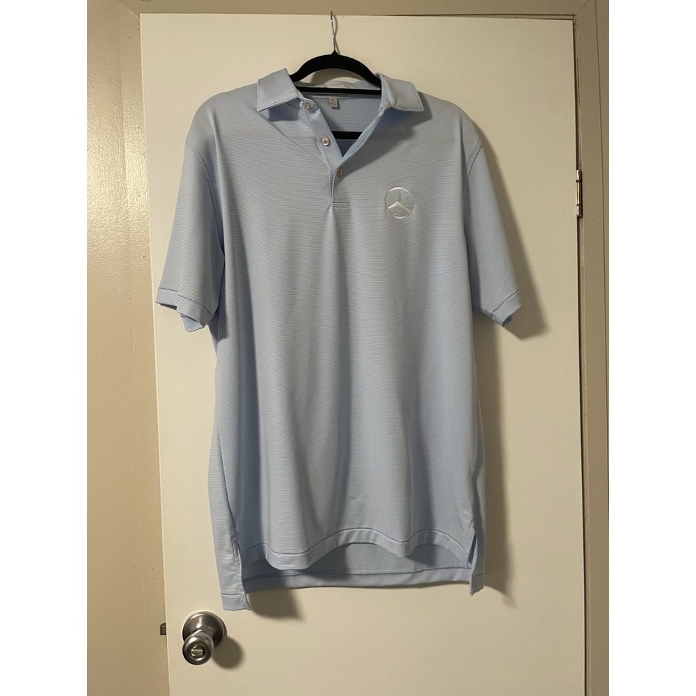 Peter Millar Summer Comfort Mercedes-Benz Polo Shirt Men's Medium Blue